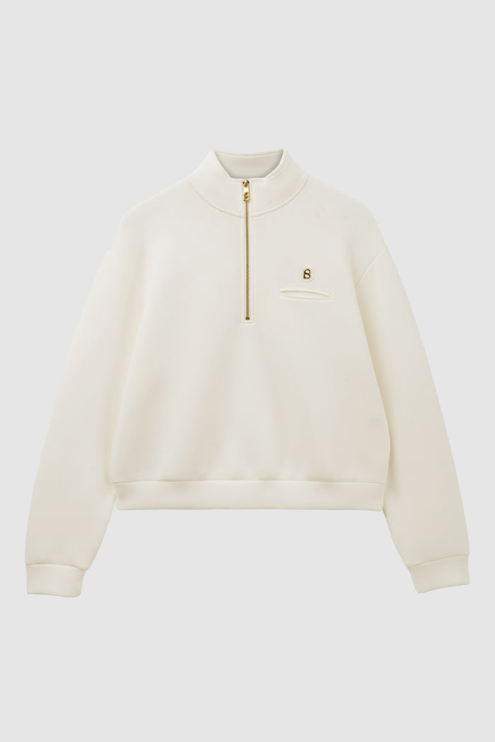 zoey sweatshirt in white by buttonscarves